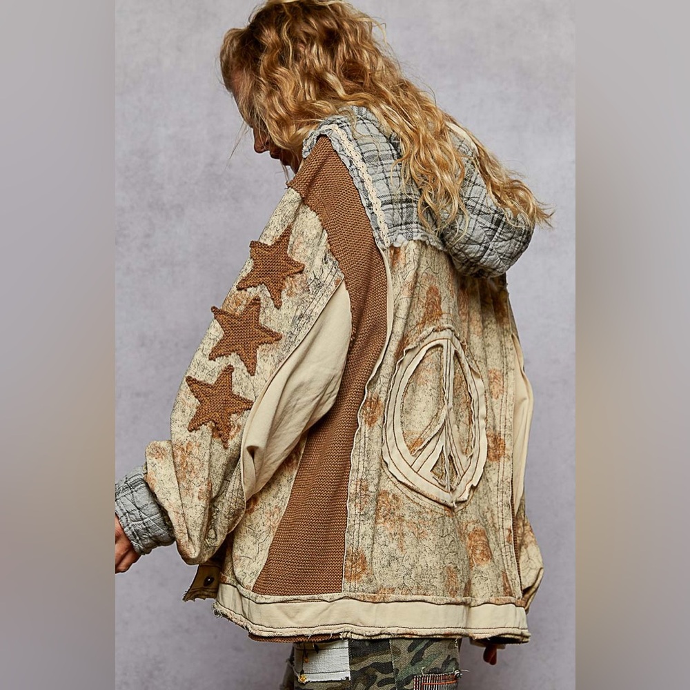 #494. Daydreamer Patchwork Jacket - Toasted Almond